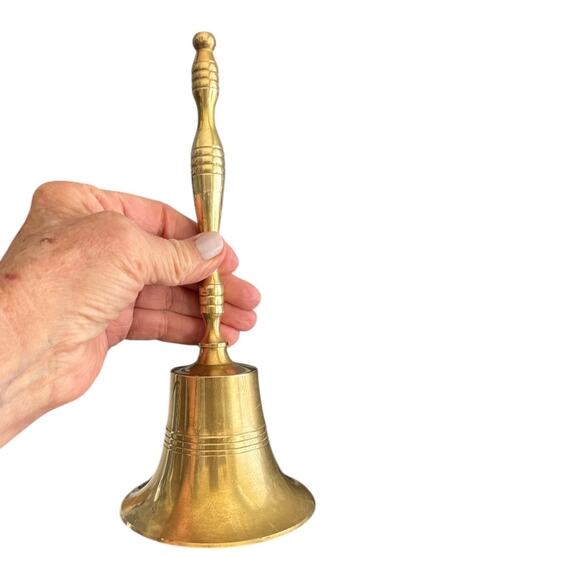 Vintage Teacher Delicate Tall Brass Bell - Picture 6 of 8